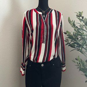 Red, Black and Cream 1X Roz & Ali Blouse (Blouse only)